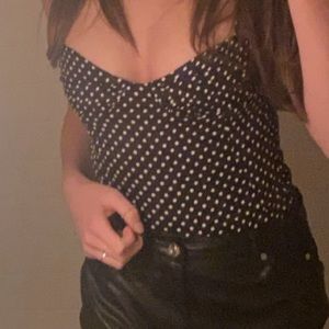 Black and white polka dot zara body suit🖤🤍